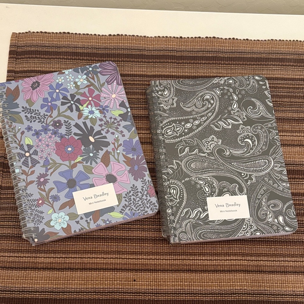 Vera Bradley Purple Floral and‎ Gray Paisley Notebooks